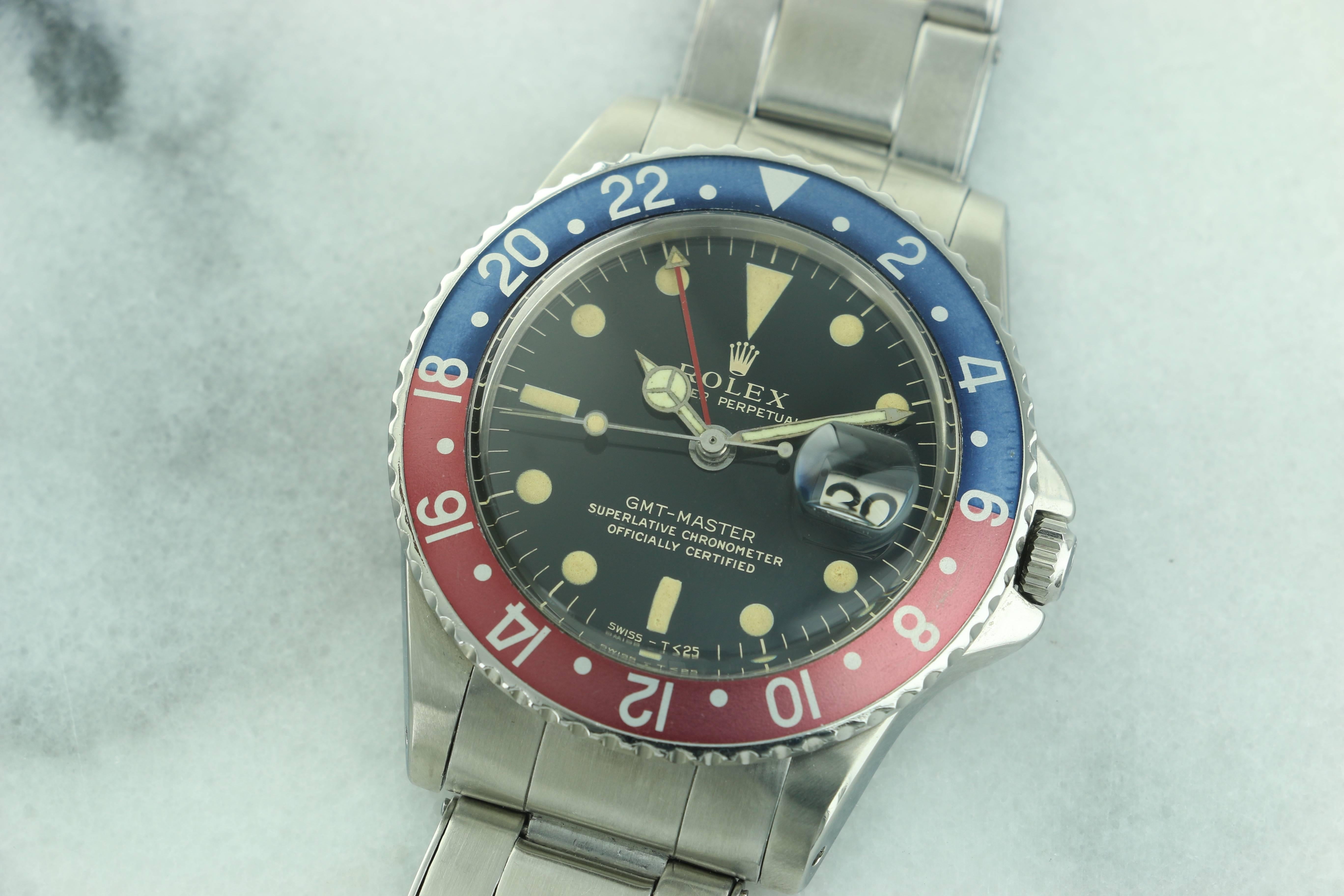 Rolex Stainless Steel Gilt Dial GMT-Master Wristwatch Ref 1675 3