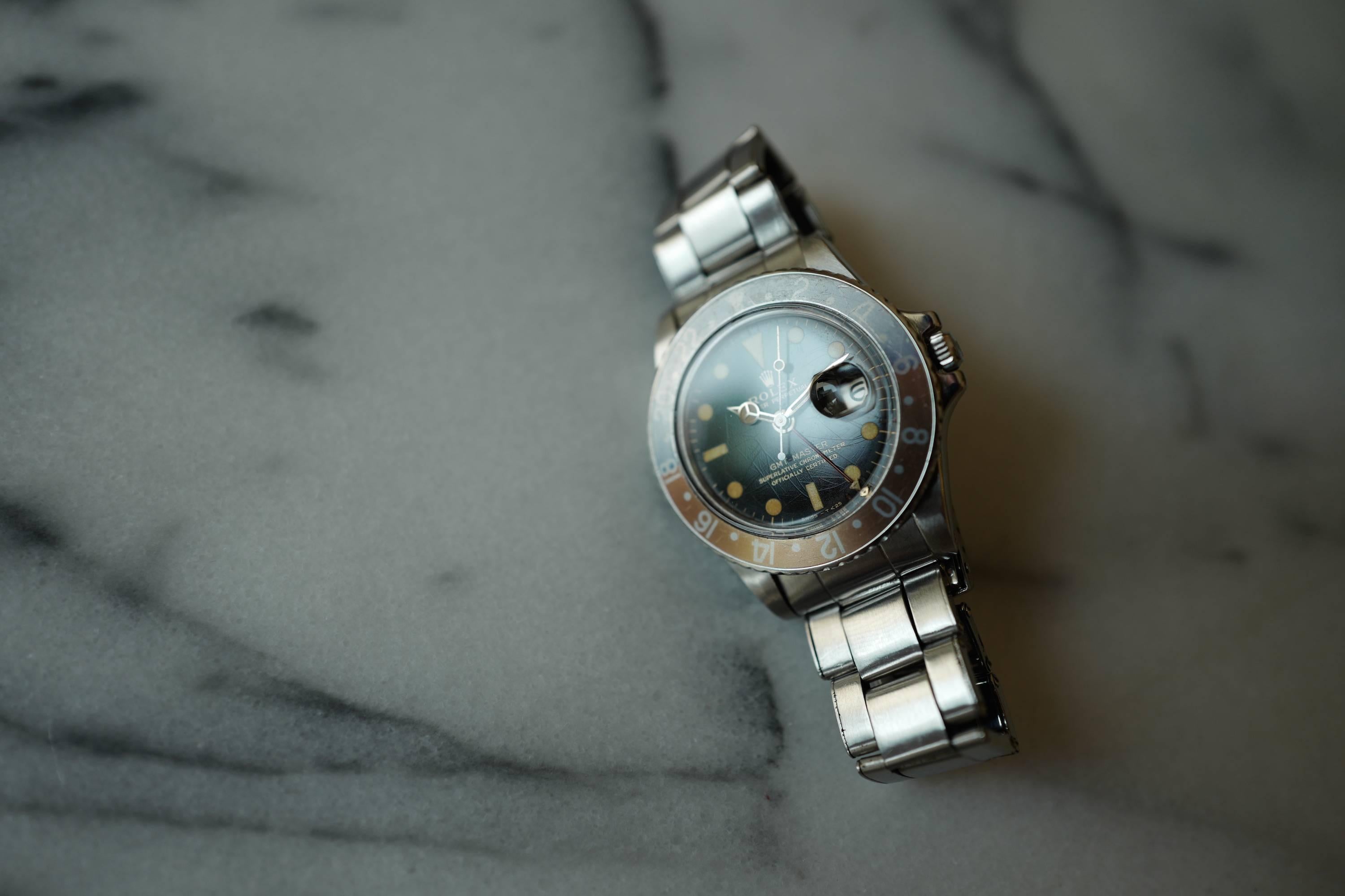 Rolex Stainless Steel Gilt Dial GMT-Master Wristwatch Ref 1675  3