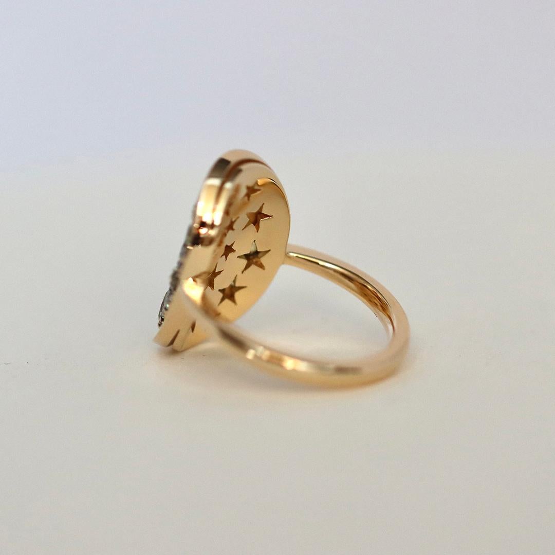 Joke Quick Rosenschliff Gelb Pink Diamond Weiß Diamant Chrysoberyll Blau Saphir Ring im Angebot 1
