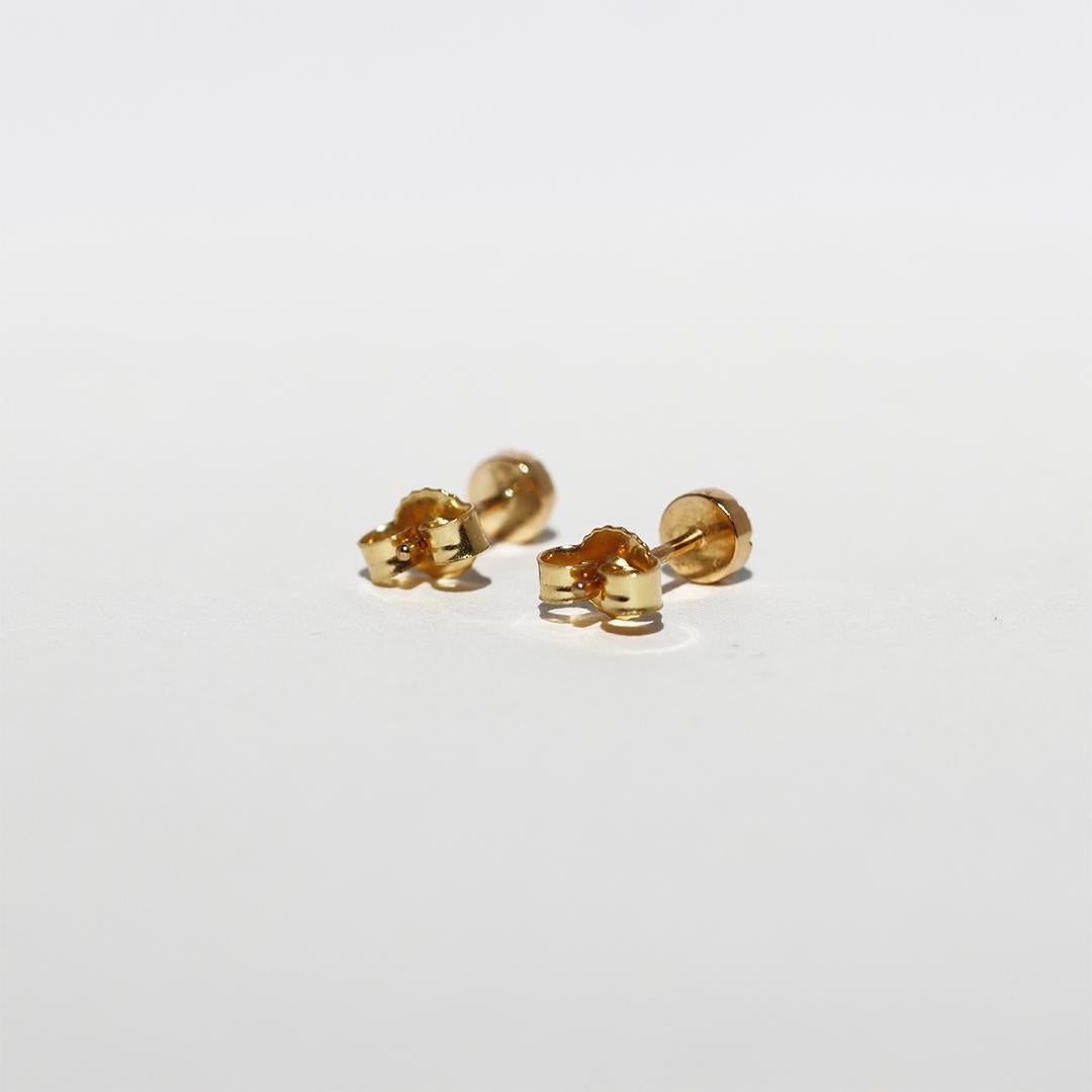 Boucles d'oreilles en or jaune 5 mm Emeraude Diamant Paraiba Tourmaline Unisexe en vente