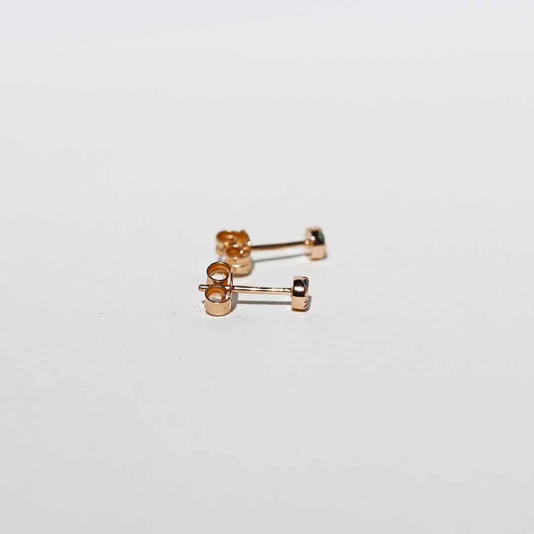 4 mm Tourmaline Paraiba + Diamond + Pink Spinel Mini Stack Side Stud Ears Neuf - En vente à Antwerp, BE