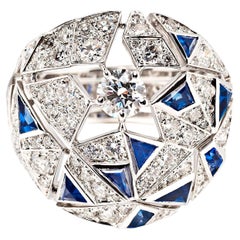 Chanel High Jewelry 18K White Gold, Sapphire and Diamond “Muse” Ring
