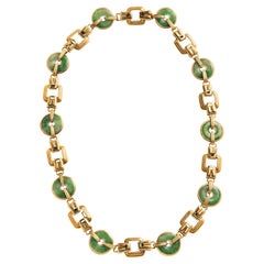 Halskette aus Jade und Gold