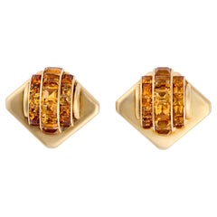 Cartier Paris Modernist Citrine Ear Clips Circa 1934-1940