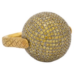 Bottega Veneta “Sfera” Rotating Yellow Diamond Sphere Ring Circa 2010