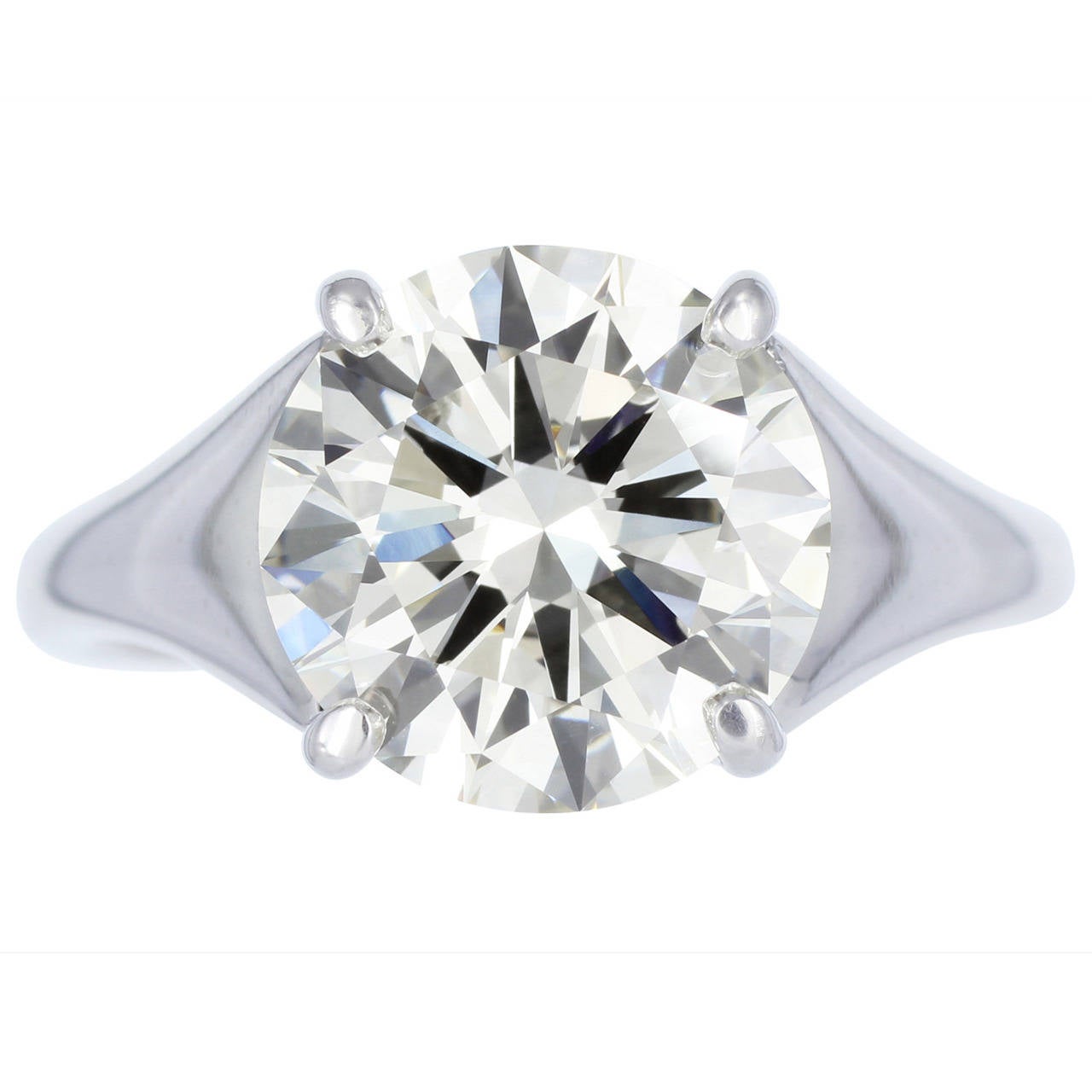 3.34 Carat Diamond Solitaire Engagement Ring For Sale