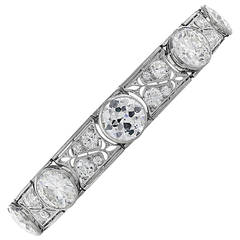 Edwardian 28.50 Carats Diamonds Platinum Bracelet