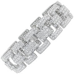 15.13 Carat Pave Diamond Platinum Bracelet