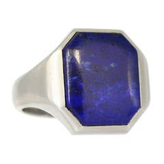 Lapis Lazuli Platinum Signet Ring