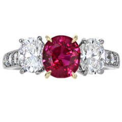 1.98 Carat Ruby Diamond Ring