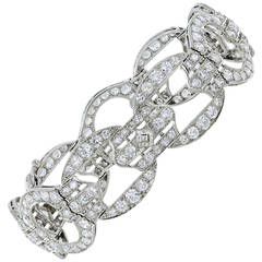 Art Deco 18.70 Carat Diamond Platinum Bracelet 12