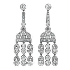 5.85 Carat Diamond Platinum Drop Earrings 7