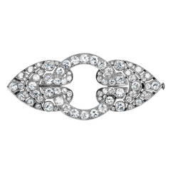 Art Deco 6 Carat Diamond Platinum Brooch