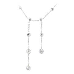 4.15 Carat Mine Cut Diamond Platinum Necklace