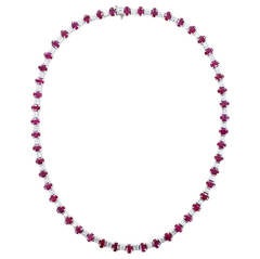 Burma Ruby and Diamond Necklace