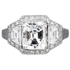 2.91 Carat Very Light Pink Diamond Platinum Ring