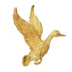 Diamond Gold Duck Pin