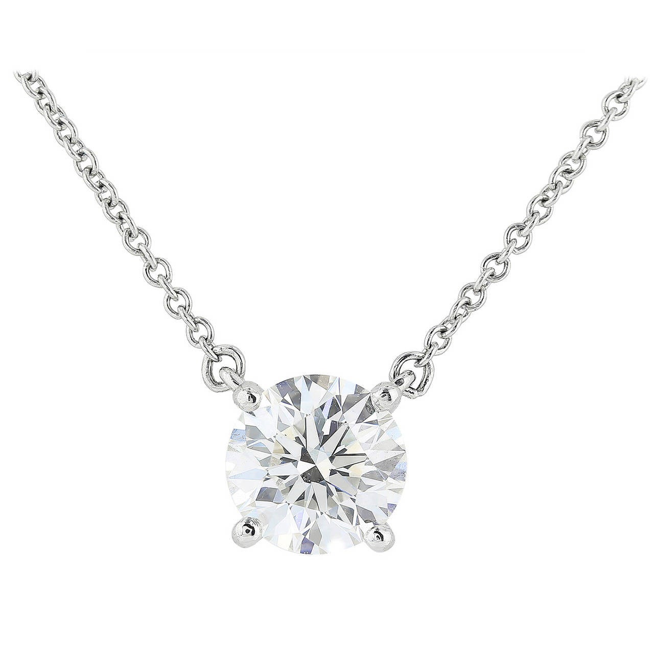 Tiffany & Co. 1.23 Carat Diamond Platinum Pendant