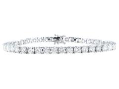 7.59 Carats Round Brilliant Cut Diamonds Gold Tennis Bracelet