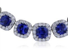 Sapphire Diamond Eternity Necklace 40.55 Carats Of Sapphires