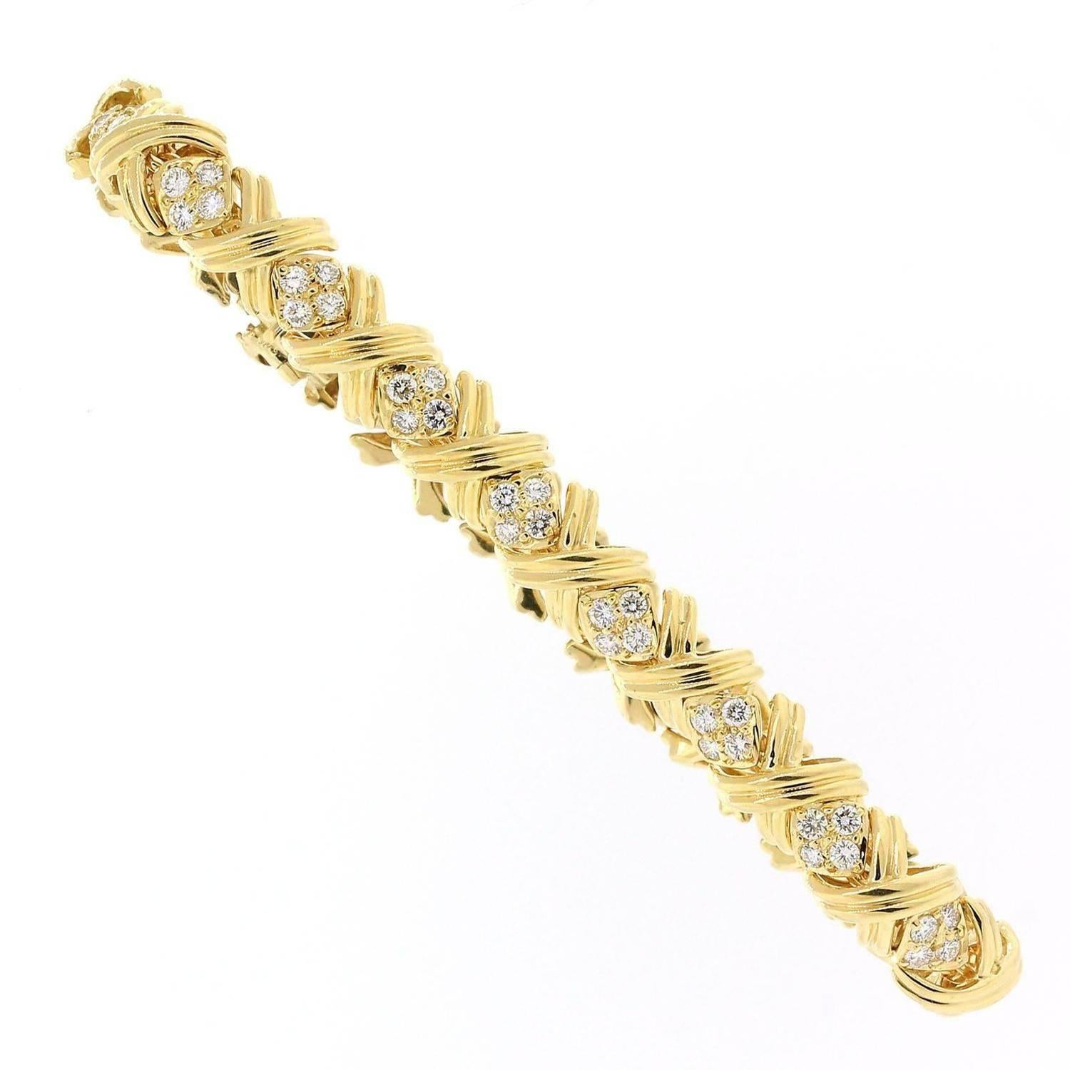 Tiffany & Co. Signature "X" Diamond Bracelet For Sale