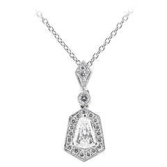 1.20 Carat Diamond Platinum Pendant 10