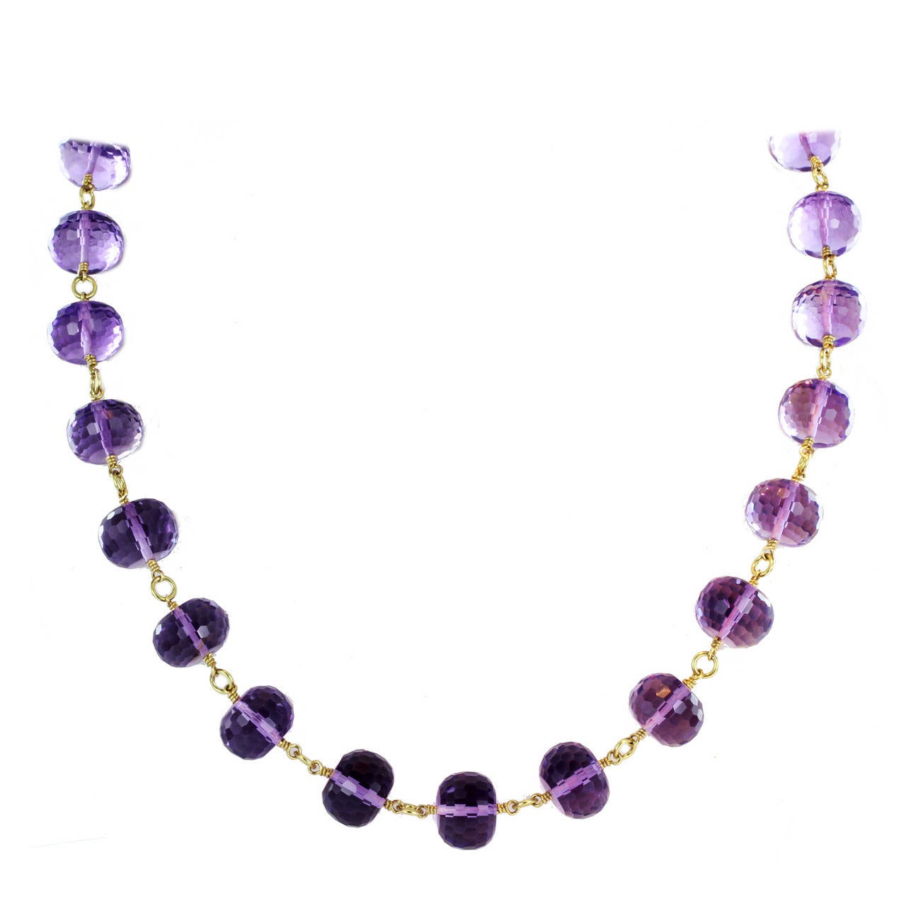 Amethyst Bead and Gold Necklace