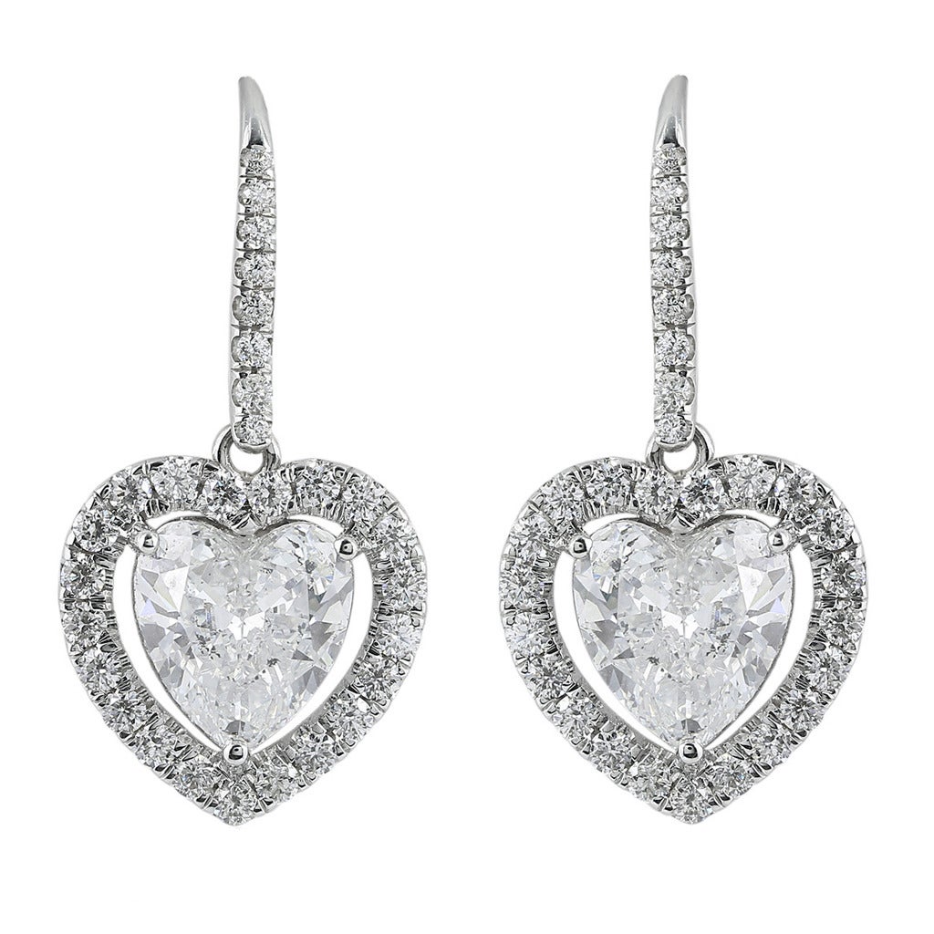 4.35 Carat GIA Cert Diamond Platinum Earrings For Sale