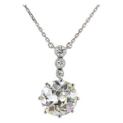 7.01 Carat Old European Cut Diamond Pendant