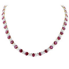 Burma Ruby and Diamond Necklace