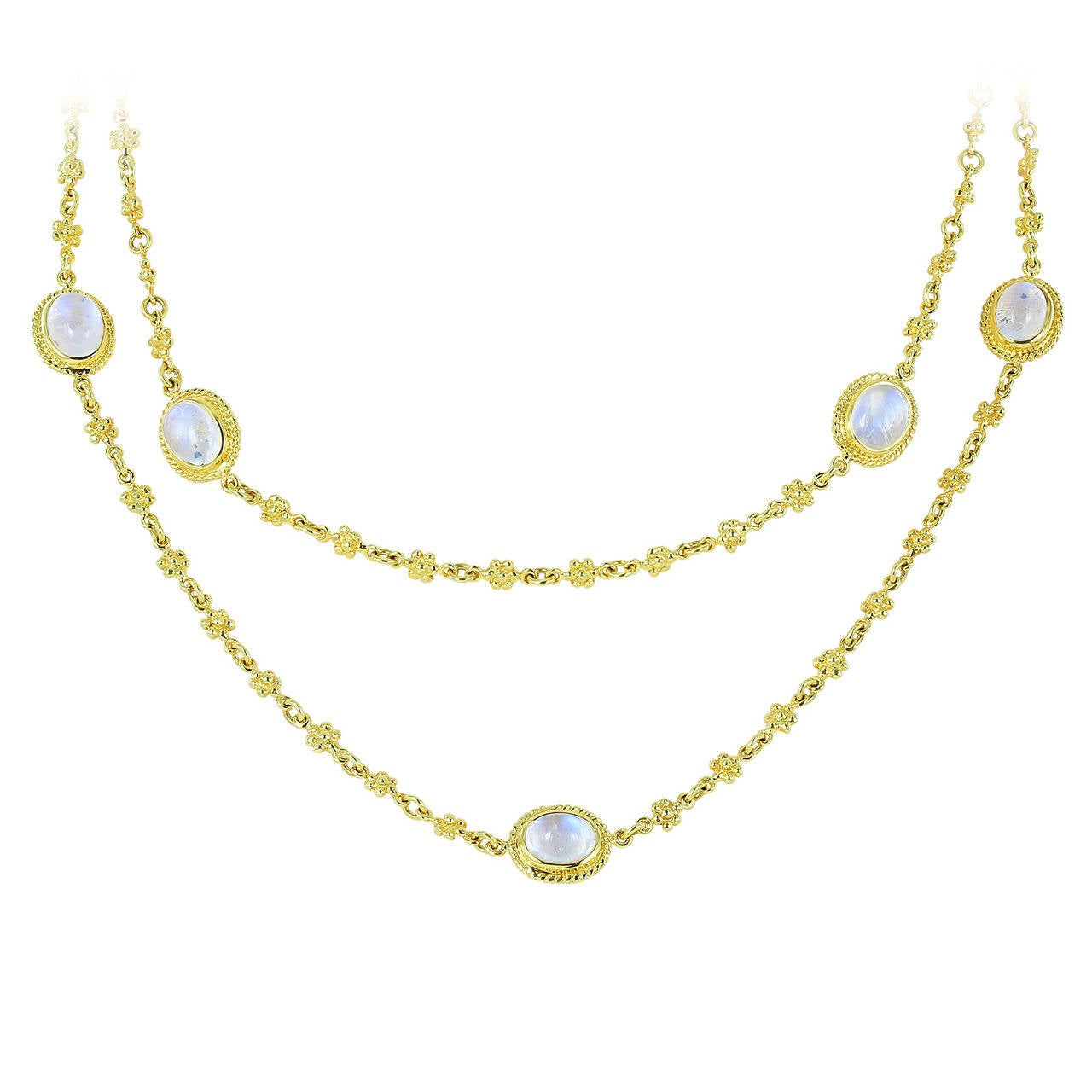 Moonstone and Gold Necklace