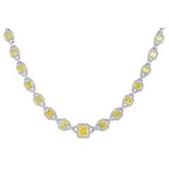 16.02 Ct. Fancy Yellow Diamond Necklace