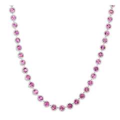 37.31 Carat Unheated Pink Sapphire Necklace 10