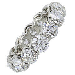 7.17 Carats GIA Cert Round Diamond Platinum Eternity Band 10