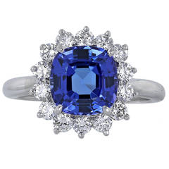 Vintage Tiffany & Co. Tanzanite Diamond Platinum Cluster Ring
