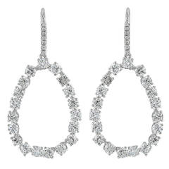 5.80 Carat Diamond Platinum Drop Earrings