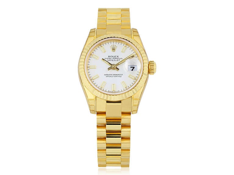 Rolex Ladies Yellow Gold Datejust President oyster perpetual Wristwatch