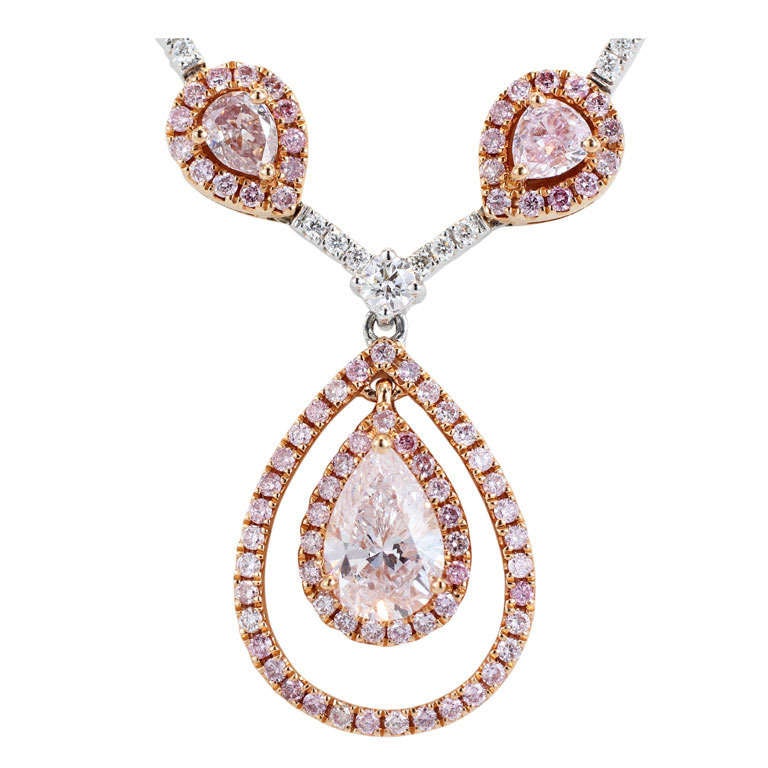 Natural Pink Diamond Necklace