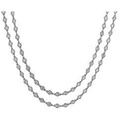 13.21 Carat Diamond Platinum Chain Necklace