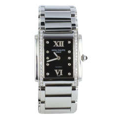 Patek Philippe Tiffany & Co. Stainless Steel Diamond Twenty-4 Quartz Wristwatch