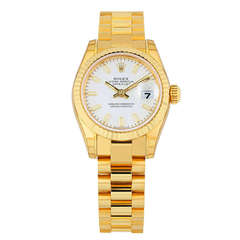 Used Rolex Ladies Yellow Gold Datejust President oyster perpetual Wristwatch