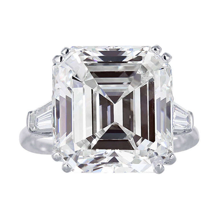 13.24 CT Harry Winston Emerald Cut Diamond Ring