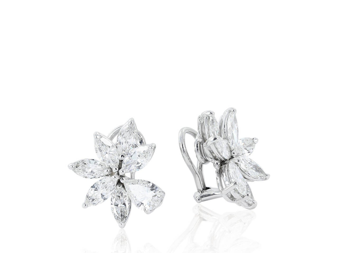 Contemporary 10.50 Carat Diamond Cluster Earrings (Platinum) For Sale