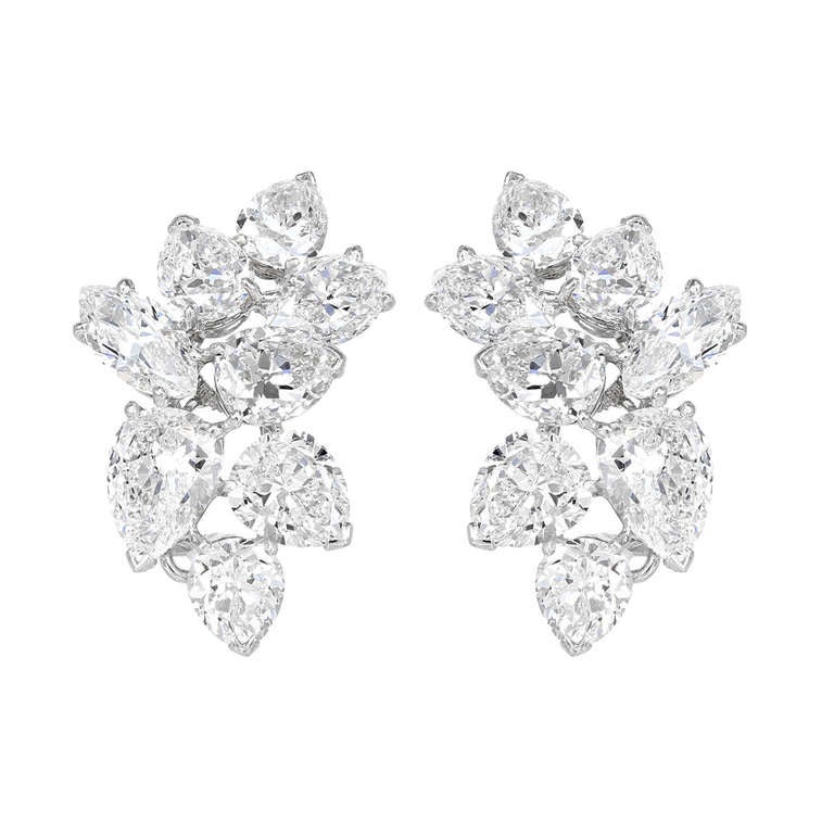 10.00 Carat Fancy Shape Diamond Clip Earrings