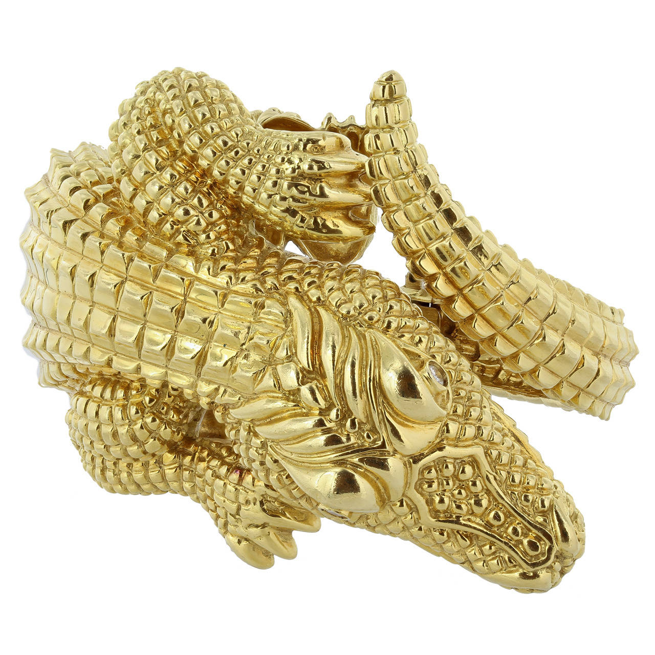 Diamond Gold Alligator Bracelet at 1stDibs | aligator bracelet