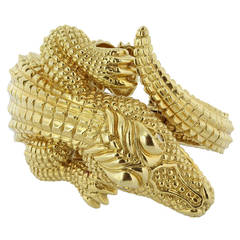 Diamond Gold Alligator Bracelet