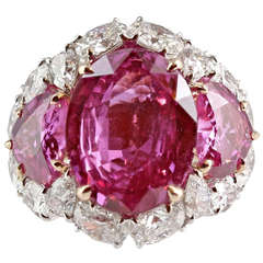 Two Tone Pink Sapphire and Diamond Ring