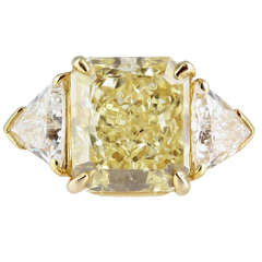 Cartier 4.05 Carat Fancy Yellow Diamond Ring