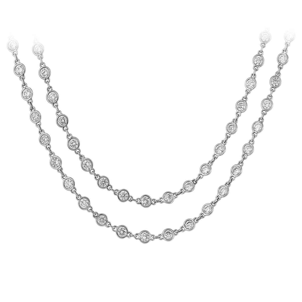 27.53 Carat Diamond Gold Chain Necklace