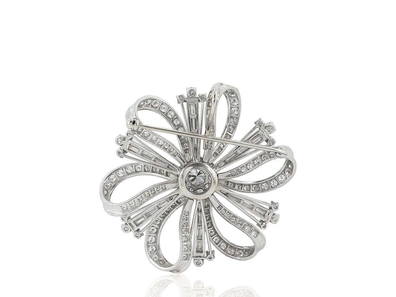 7.25 Carat Diamond Platinum Brooch or Pendant